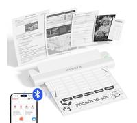 MUNBYN Portable Printers Wireless ITP02, Portable Printer Bluetooth, Support Thermal 8.5" x 11" & A4, Compatible with Android, iOS & Laptop, Small Printer for Home, School, White