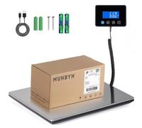 MUNBYN Postal Scales, 300kg/660lb High Accuracy Parcel Scales, Supports Customizing Power On/Off Schedule, Suitable for Parcels, Luggage and Warehouses, with 2 AAA Batteries, Screws and Type-C Cable