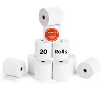 MUNBYN Premium Thermal Till Roll 80mm x80mm x80M - 65g/m² Thick Receipt Paper, Receipt Paper Work for Epson, NetumScan Receipt Printer Square POS Register, FSC-Certified & BPA-Free (20 Rolls)