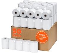 MUNBYN Premium Thermal Till Roll 80mm x80mm x80M - 65g/m² Thick Receipt Paper, Receipt Paper Work for Epson, NetumScan Receipt Printer Square POS Register, FSC-Certified & BPA-Free (50 Rolls)