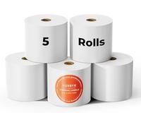 MUNBYN Premium Till Rolls 80mm x 80mm x80M, 5 Rolls Receipt Paper Work for Epson, NetumScan, Zebra,Star Micronics 80mm Receipt Printer Square POS Register, BPA Free, Plus Version
