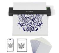 MUNBYN Tattoo Printer, Wireless Thermal Tattoo Printer Machine Kit with 20 Transfer Stencil for Artists & Beginners, Compatible with Android, iOS Phone/Tablet & PC, ITP05 (Black)