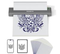 MUNBYN Tattoo Printer, Wireless Thermal Tattoo Printer Machine Kit with 20 Transfer Stencil for Artists & Beginners, Compatible with Android, iOS Phone/Tablet & PC, ITP05 (Grey)