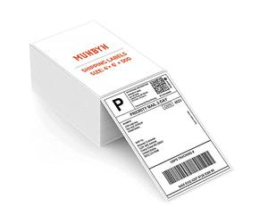 MUNBYN Thermal Labels 4x6 Fanfold for Label Printer, Compatible with Royal Mail, Hermes, FedEx, Shopify, Etsy, Amazon, Ebay, PayPal, Pack of 500