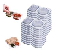 Munch Mate Snack Containers, Snack Pack Containers 2 Compartments, Double Compartment Condiment Container, Portable Food Container for Meal Prep, Portion Control, Travel and Outdoor Use (20)