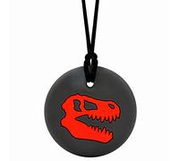 Munchables Dinosaur Skull - Sensory Chew Necklace for Boys (Red)
