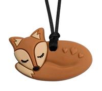 Foxy Fox Chew Necklace - Sensory Chewable Necklace for Girls by Munchables (Brown)
