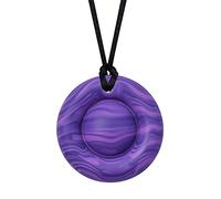 Munchables Sensory Bubble Popper Chew Necklace and Fidget Toy Combination for Kids and Adults (Wavy Purple)