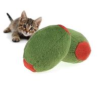 munchiecat Olive Cat Toy Set - 2-Piece Organic Catnip Toys with Soft Rattle, Perfect for Batting & Rolling - Designed for Cats, Ideal Gift for Cat Lovers