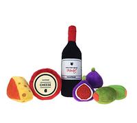 munchiecat Organic Catnip Wine and Cheese Toy Set with Figs & Olives (7-pc Wine Deluxe) Feline Enrichment Toys for Cats, Kittens, Durable design for play, USA made