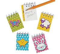MunchieMoosKids Pack of 12 - Mini Easter Spiral Notepads - Great Easter Party Bag Fillers