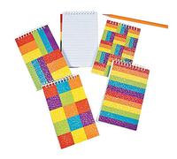 MunchieMoosKids Pack of 4 - Rainbow Glitter Spiral Notebooks - Party Loot Bag Fillers