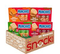 Munchies Baked Sandwich Crackers Variety Pack, Cheese Peanut Butter, Toast Peanut Butter, Doritos Nacho Cheese, and Doritos Jalapeno Cheese (Pack of 32 sleeves)
