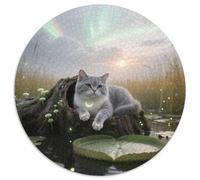 Munchkin 1000 Piece Jigsaw Pet Cat Round Puzzle for Adults And Kids Cool Unique Challenge Games Scene Creative 1000pcs (67.5x67.5cm)