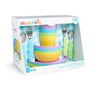 Munchkin 16 Piece Toddler Dining Set, Includes Plates, Bowls, Cups and Utensils, Multi