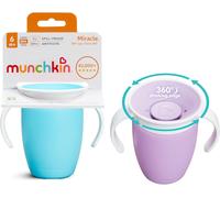 Munchkin 2 Pack Miracle 360 Baby Sippy Cup | Leakproof | 207ml | Blue/Purple