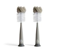 Munchkin Modern Sponge & Baby Bottle Brushes for Cleaning | Bottle Cleaner Brush & Water Bottle Brush Set | Soft & Reusable with Built In Teat Brush | Newborn Essentials | Dishwasher Safe|2 Pack |Grey