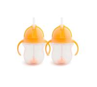Munchkin 2Pack Tip&Sip Baby & Toddler Weighted Straw Cups | 207ml |Orange