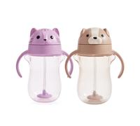 Munchkin Any Angle 2 Pack Straw Trainer Baby Cup | 296ml | Dog & Cat