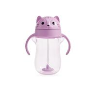 Munchkin Any Angle Spill Proof Weighted Straw Trainer Cup| Cat Design