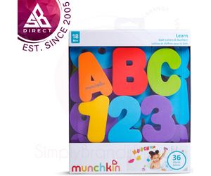 Munchkin Baby Bath Floating A-Z Foam Soft Letters & Numbers│36 Pieces│3+ years