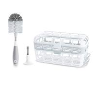 Munchkin Baby Bottle & Small Parts Cleaning Set, Includes High Capacity Dishwasher Basket & Bristle Bottle Brush, Grey