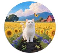 Munchkin Cat 1000 Piece Round Puzzle For Adults And Kids Cute Cat Jigsaw Puzzles Creative Unique Challenge Games Family Game 1000pcs (67.5x67.5cm)