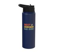 Munchkin Cat Dad Owner Breeder Lover Kitten Stainless Steel Insulated Water Bottle
