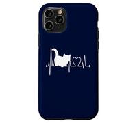 Munchkin Cat Heartbeat EKG Funny Cute I Love My Munchkin Cat Case for iPhone 11 Pro