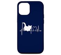 Munchkin Cat Heartbeat EKG Funny Cute I Love My Munchkin Cat Case for iPhone 12/12 Pro