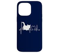 Munchkin Cat Heartbeat EKG Funny Cute I Love My Munchkin Cat Case for iPhone 14 Pro Max