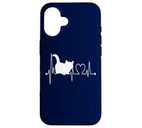 Munchkin Cat Heartbeat EKG Funny Cute I Love My Munchkin Cat Case for iPhone 16