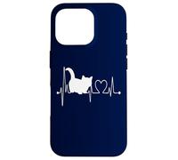 Munchkin Cat Heartbeat EKG Funny Cute I Love My Munchkin Cat Case for iPhone 16 Pro