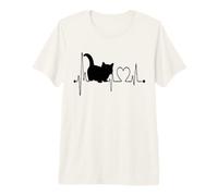 Munchkin Cat Heartbeat EKG Funny Short Leg Feline Owner Premium T-Shirt