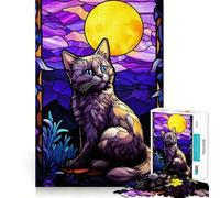 Munchkin Cat Stained Jigsaw Puzzles for Adults 1000 Piece Reason Skill Toy Anxiety Relief Exact Cut Elegant Gift (38x52cm)