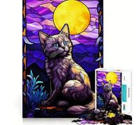 Munchkin Cat Stained Jigsaw Puzzles for Adults1000 Piece Mind Exercise Toy Indoor Fun Precision Cut (38x26cm)