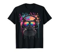Munchkin Cat with Headphone and Sunglasses Art T-Shirt
