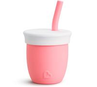Munchkin Cest Silicone! Open Training Cup with Straw for Babies and Toddlers 6 Months+, 4 Ounce, 1 Pack, Coral