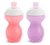 Munchkin® Click Lock™ Bite Proof Sippy Cup, 9 Ounce, 2 Pack, Pink/Purple