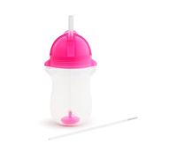 Munchkin Click Lock Tip & Sip Straw Trainer Cup| Baby & Toddler Sippy Cups with Straw| BPA Free Non Spill Cup| Weaning Baby Straw Cup| Weighted Straw Childrens Cups|10oz/296 ml| Pink
