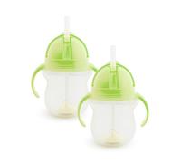 Munchkin Click Lock Tip & Sip Straw Cup Set | Baby Toddler Sippy With Straw | BPA Free | Leakproof | Weighted Straw | Baby Bottles - 7oz/207 ml | 2 Pack | Green