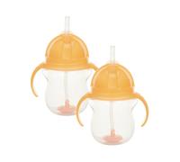 Munchkin Click Lock Tip & Sip Straw Cup Set | Baby Toddler Sippy Cups with Cup | Baby Cup Weighted Straw |Baby Bottles -7oz/207 ml| 2 Pack | Orange