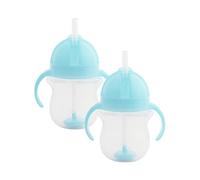 Munchkin Click Lock Tip & Sip Straw Cup Set | Baby Toddler Sippy Cups with Straw | BPA Free | Leakproof Cup| Baby Cup Weighted Straw | Baby Bottles -7oz/207 ml | 2 Pack | Blue