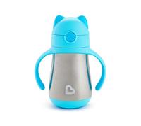 Munchkin Cool Cat Stainless Steel Straw Cup - Blue (8oz/240ml)