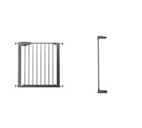 Munchkin Easy Lock Baby Gate for Stairs & Doorways - Pressure Fit Safety Gate for Toddlers & Dogs - Easy Install No-Screws - 73-86cm, Silver
