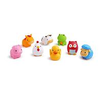 Munchkin Floating Farm Animal Themed Rubber Bath Squirt Toys for Baby, Pack of 8