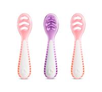 Munchkin Gentle Dip Multistage First Spoons| Spoons Babies 4+ Months | Ideal Baby-Led and Ergonomic Design | BPA-Free | Pink & Purple | 3 Pack