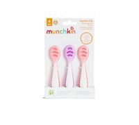Munchkin Gentle Dip Multistage First Spoons| Weaning Spoons for Babies 4+ Months | Ideal for Baby-Led Weaning and Teething | Ergonomic Design | BPA-Free | Pink & Purple | 3 Pack