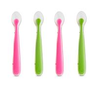 Munchkin Gentle Silicone Spoons 4 Pack Pink/Green