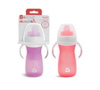 Munchkin Gentle Transition Baby Cup| Babies & Toddler Sippy Cups with Handles & Lids | BPA Free Non Spill Cup| Leakproof Silicone Childrens Cups | 9+ Months | 2 Pack |10 oz/296 ml